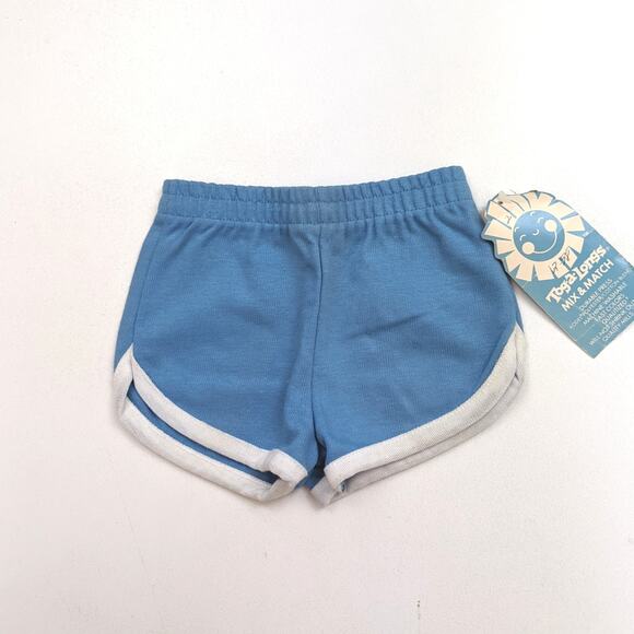 Vintage Tog-a-longs Shorts Children's Sz 2T Blue Track Shorts 80s - Picture 1 of 3